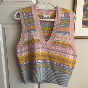 GANNI Multicolor Knit Vest